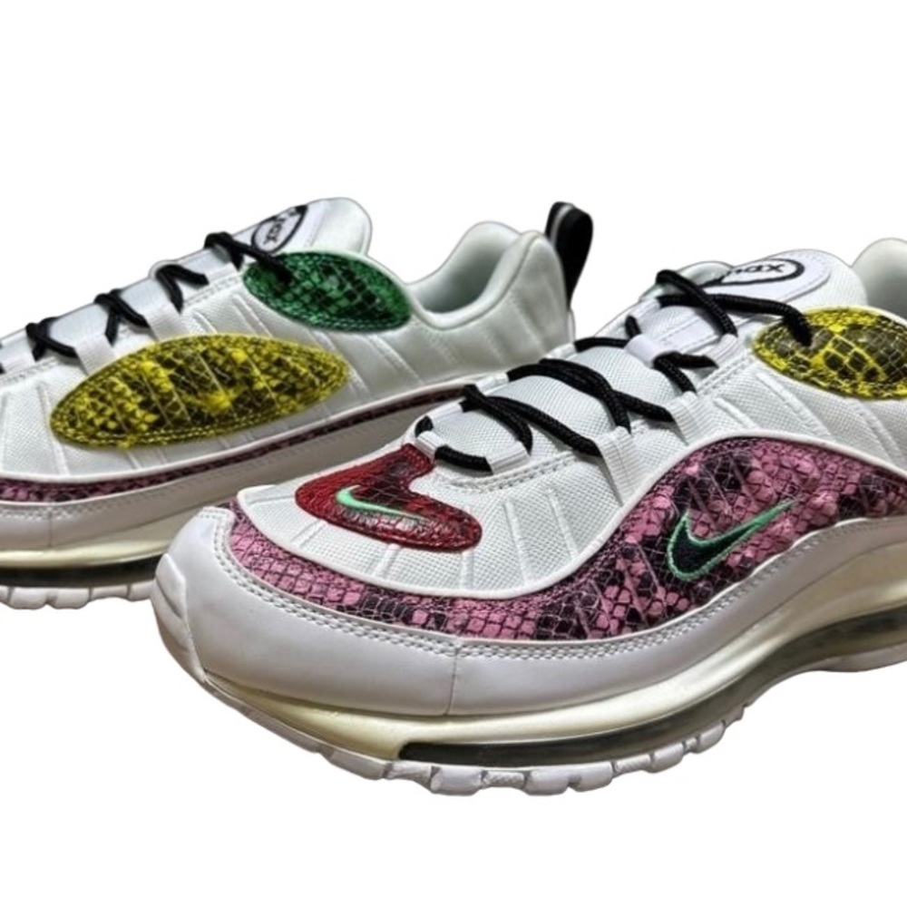 Nike Air Max 98 Women’s Size 12 Athletic Shoes BV1978 100 Snakeskin Pink White